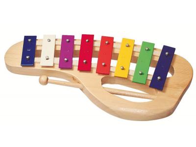 Bild zu Xylophon Xylofon aus Holz mit 8 Metalltönen Glockenspiel 31 cm
