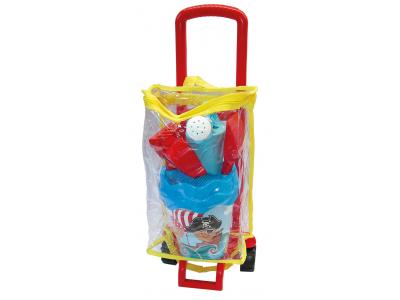 Bild zu Sandspielzeug Trolley mit Eimergarnitur Pirat Strandspielzeug