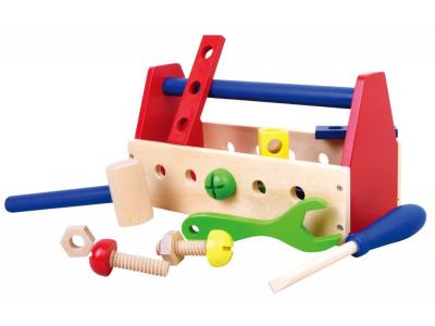 Bild zu Holz Werkzeugkoffer Kinder Werkzeugkiste mit Spielwerkzeug ab 2 Jahren