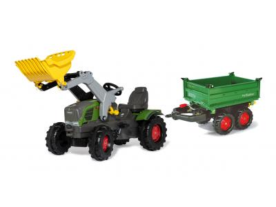 Bild zu Rolly Toys Traktor Set Fendt Tretraktor + Fendt Megatrailer Anhänger mit Frontlader